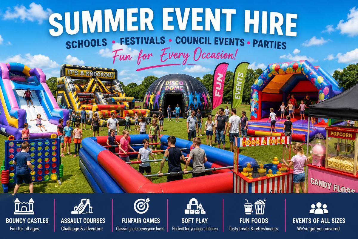 Pop-up inflatable theme park events from Bounce Camp